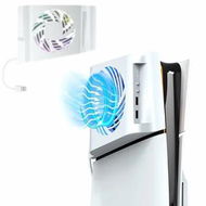 Detailed information about the product Fan for PS5 Slim Side Heat Dissipation Cooling Fan with Automatic Temperature Detection, RGB Lighting, 3 Air Speeds USB 2.0 2 USB Port