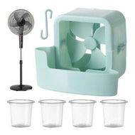 Detailed information about the product Fan Mist Cooling Adapter, Floor Fans Cooler, 4.33x3.54x3.54 inches Adorable Portable Ice Box Attachment, Hangable Cooling Accessories, Blue