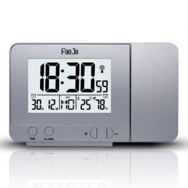 FanJu FJ3531 Projection Alarm Clock With Temperature And Time Projection / USB Charger / Indoor Temperature And Humidity.