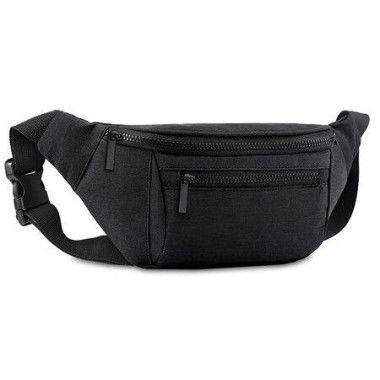 Fanny Pack For Men Women Crossbody Waist Bag Pack Belt Bag For Travel Walking Running Hiking Cycling Easy Carry Any Phone Wallet (Black)