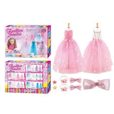 Fashion Design Kit for Girls,DIY Craft Kits,Handmade Set with Fabric,Mannequin Birthday Gift Idea for Girls 8+ Years Pink