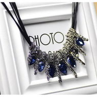 Detailed information about the product Fashion Gorgeous Blue Rhinestone Necklace