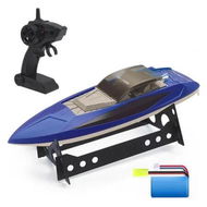 Detailed information about the product Fast Remote Control Boat for Pools and Lakes, 2.4 GHz Racing Boats with Rechargeable Battery Low Battery Alarm Gifts for Boys Girls (Blue)