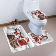 Detailed information about the product Father Christmas And Snowman Pattern 3Pcs Bathroom Mats Set