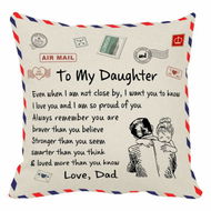 Detailed information about the product Fathers Gift To His Daughter - Pillow Covers For Daughter - Envelope Decorative Square Throw Pillow Case For Holiday Birthday Gifts (for Daughter)