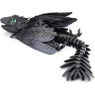 Feathered Wyvern Dragon 3D Printed Articulated Fidget Toy,Desktop Pet (Shadowsoar)