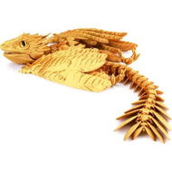 Detailed information about the product Feathered Wyvern Dragon,3D Printed Dragon,Articulated Dragon,Fidget Dragon,3D Printed Toys,Desktop Pet (Golden Dawn)