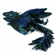 Detailed information about the product Feathered Wyvern,3D Printed Articulated Fidget Dragon - Azurewing