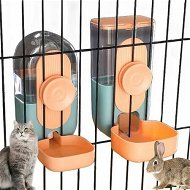 Detailed information about the product Feeder and Water Dispenser Hanging Automatic Food Water Dispenser Auto Pet Feeder and Waterer Set for Puppy Kitten Rabbit Chinchilla(Bule&Orange)