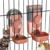 Detailed information about the product Feeder and Water Dispenser Hanging Automatic Food Water Dispenser Auto Pet Feeder and Waterer Set for Puppy Kitten Rabbit Chinchilla(Pink)