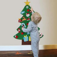 Detailed information about the product Felt Christmas Tree DIY Set With Ornaments Kids Door Wall Hanging Decoration