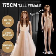 Detailed information about the product Female Mannequin Full Body With Long Wig Manikin Torso Display Stand Dress Form 175CM Adjustable Detachable Skin Tone