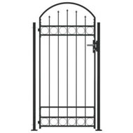 Detailed information about the product Fence Gate With Arched Top And 2 Posts 100x200 Cm Black