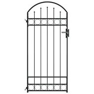 Detailed information about the product Fence Gate with Arched Top Steel 100x200 cm Black