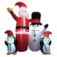 Detailed information about the product Festiss 1.8m Santa Snowman and Penguin Greeting Christmas Inflatable with LED FS-INF-14