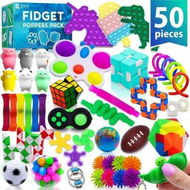 Detailed information about the product Fidget Pack 50Pcs Party Favours Gifts Autistics Stress Relief Autism Sensory Toys Stocking Stuffers Play Classroom Treasure Box Prizes Collection