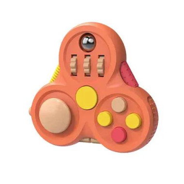Fidget Toys for Teens Fidget Pad Christmas Basket Stuffers Stress Relief Cube Clicker Controller Sensory Educational Toy for ADHD Autism Spinner(Orange)