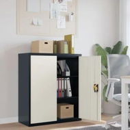 Detailed information about the product File Cabinet Anthracite and White 90x40x105 cm Steel