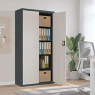 Detailed information about the product File Cabinet Anthracite and White 90x40x180 cm Steel