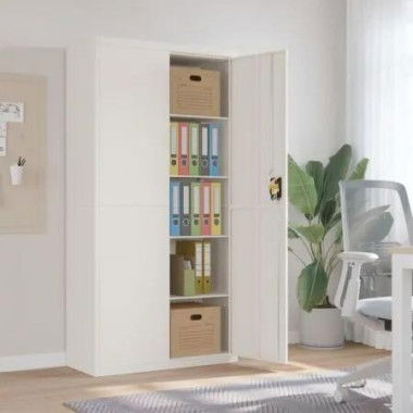 File Cabinet White 90x40x180 cm Steel