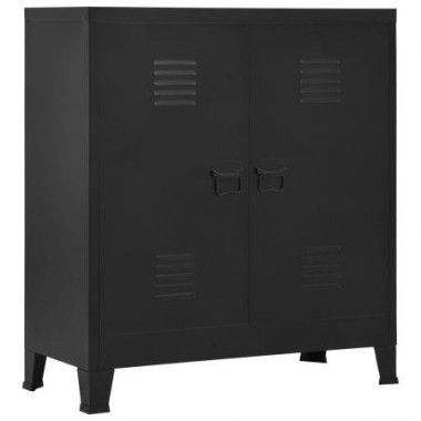 Filing Cabinet Industrial Black 90x40x100 Cm Steel