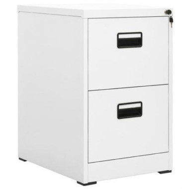 Filing Cabinet White 46x62x72.5 Cm Steel.