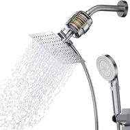 Detailed information about the product Filtered Shower Head 20 Stage Shower Filter 8In Rain Shower Head with Handheld Showerhead Combo for Hard Water Detachable 5 Modes High Pressure Shower with 60In Stainless Steel Hose & Holder,Chrome