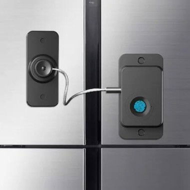 Fingerprint Fridge Lock, Refrigerator Lock with Fingerprint, for Fridge, Cabinet locks, Drawers, Dishwasher, Toilet, Black