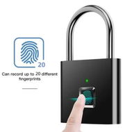 Detailed information about the product Fingerprint Padlock,One Touch Open Fingerprint Lock with USB Charging for Gym,Sports,School Employee Locker,Fence,Suitcase,Bike Color Black