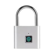 Detailed information about the product Fingerprint Padlock,One Touch Open Fingerprint Lock with USB Charging for Gym,Sports,School Employee Locker,Fence,Suitcase,Bike Color Silver