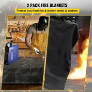 Detailed information about the product Fire Blankets 2 Pack Welding Blankets 6' x 10' Fire Suppression Blanket Flame Retardant Blanket Black Fire Emergency Blankets Fiberglass Fire Retardant