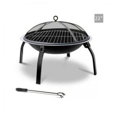 Fire Pit BBQ Charcoal Smoker Portable Outdoor Camping Pit Patio Fireplace 22