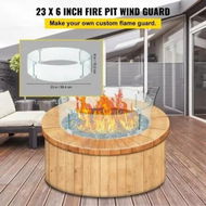 Detailed information about the product Fire Pit Wind Guard, Glass Flame Guard, Round Glass Shield, 1/4-Inch Thick Fire Table, Clear Tempered Glass Flame Guard, Aluminum Alloy Feet for Propane, Gas, Outdoor (23 x 23 x 6 Inch)