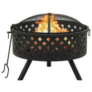 Detailed information about the product Fire Pit With Poker 68 Cm XXL Steel