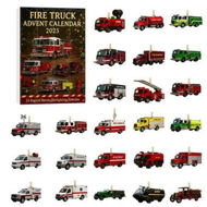 Detailed information about the product Fire Truck Advent Calendars 2025, 24 Day Fire Engine Ornaments Christmas Countdown Calendar 2025, 2D Fires Vehicle Pendant Advent Calendars
