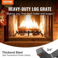 Detailed information about the product Fireplace Log Grate, 762mm Heavy Duty Fireplace Grate with 6 Support Legs, 19.05mm Solid Powder-coated Steel Bars, Log Firewood Burning Rack Holder for Indoor and Outdoor Fireplace