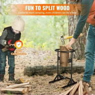 Detailed information about the product Firewood Kindling Splitter, 9''x17'' XL Wood Splitter, Unique V-Shaped Finger-Safety Blade, Manual Log Splitter for Wood Splitting, Heavy Duty Strong Steel Structure & Stability, Log Splitter