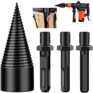 Detailed information about the product Firewood Log Splitter 3 Pcs Drill Bit Removable Cones Kindling Wood Splitting Logs Bits Heavy Duty Electric Drills Screw Cone Driver Hex + Square + Round 32mm/1.26 Inch.