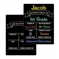 Detailed information about the product First Last Day School Sign Board Double Sided Reusable Chalkboard Preschool Kindergarten Back to School Keeper Erasable Surface Christmas Gift