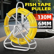 Detailed information about the product Fish Tape Puller Fibreglass 130mx6mm Wire Cable Running Duct Rodder Electrical Fishtape Pulling Rod NBN Tool Brake Portable Steel Reel Stand Sewer