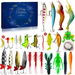 Fishing Advent Calendar 2024, 24 Days of Christmas Countdown Calendar with Fishing Lures Set for Fisher Men Teen Boys, Blue. Available at Crazy Sales for $29.95