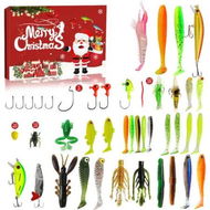 Detailed information about the product Fishing Advent Calendar 2024, 24 Days of Christmas Countdown Calendar with Fishing Lures Set for Fisher Men Teen Boys, Red