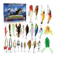 Detailed information about the product Fishing Advent Calendar, 24 Days of Christmas Countdown Calendar with Fishing Lures Set for Fisher Men Dad