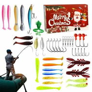 Detailed information about the product Fishing Advent Calendar,24 Days Of Surprise With Fishing Lures Set For Fisherman Teen Boys Dad Christmas Countdown Gift Color Red