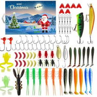 Detailed information about the product Fishing Advent Calendar,Christmas Countdown 24 Days,Fish Tackle Set,Christmas Surprise Fishing Bait Gift 82 Pcs,Fishing Lures Set(Blue)