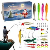 Detailed information about the product Fishing Advent Calendar,Fishing Tackle Advent Calendar,Fishing Lure Advent Calendar,24 Days Christmas Countdown Fish Tackle Set Blue Box