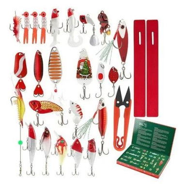 Fishing Christmas Advent Calendar 24 Days Christmas Countdown Calendar Fishing Tackle Lures Gifts For Men Salt Water Freshwater Fishing