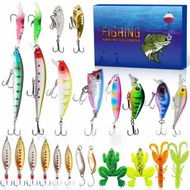 Detailed information about the product Fishing Lure Advent Calendar 24 Days Xmas Countdown Topwater Minnow Crankbait VIB Christmas Gift for Anglers