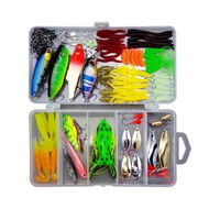 Detailed information about the product Fishing Lures Kit, 109Pcs Spoon Lures, Soft Plastic Worms, Frog Lures, Bait Tackle Kit for Bass, Trout, Salmon for Freshwater and Saltwater