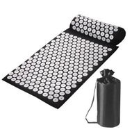 Detailed information about the product Fitness Acupressure Mat and Pillow Set, Relieving Back and Neck Pressure, Acupuncture Point Massage Mat for Muscle Relaxation, Black